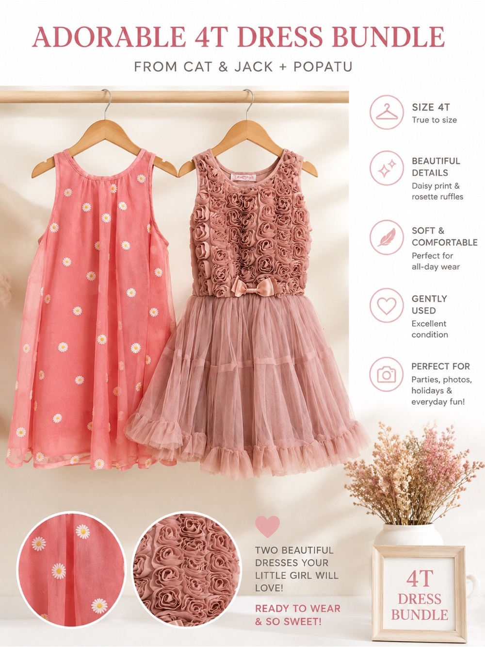 Popatu and Cat & Jack Girls Dress Bundle